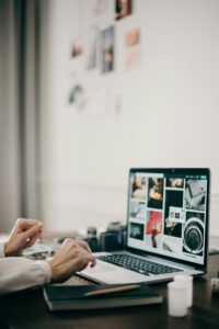 designing a website on a laptop to make sure web accessibility